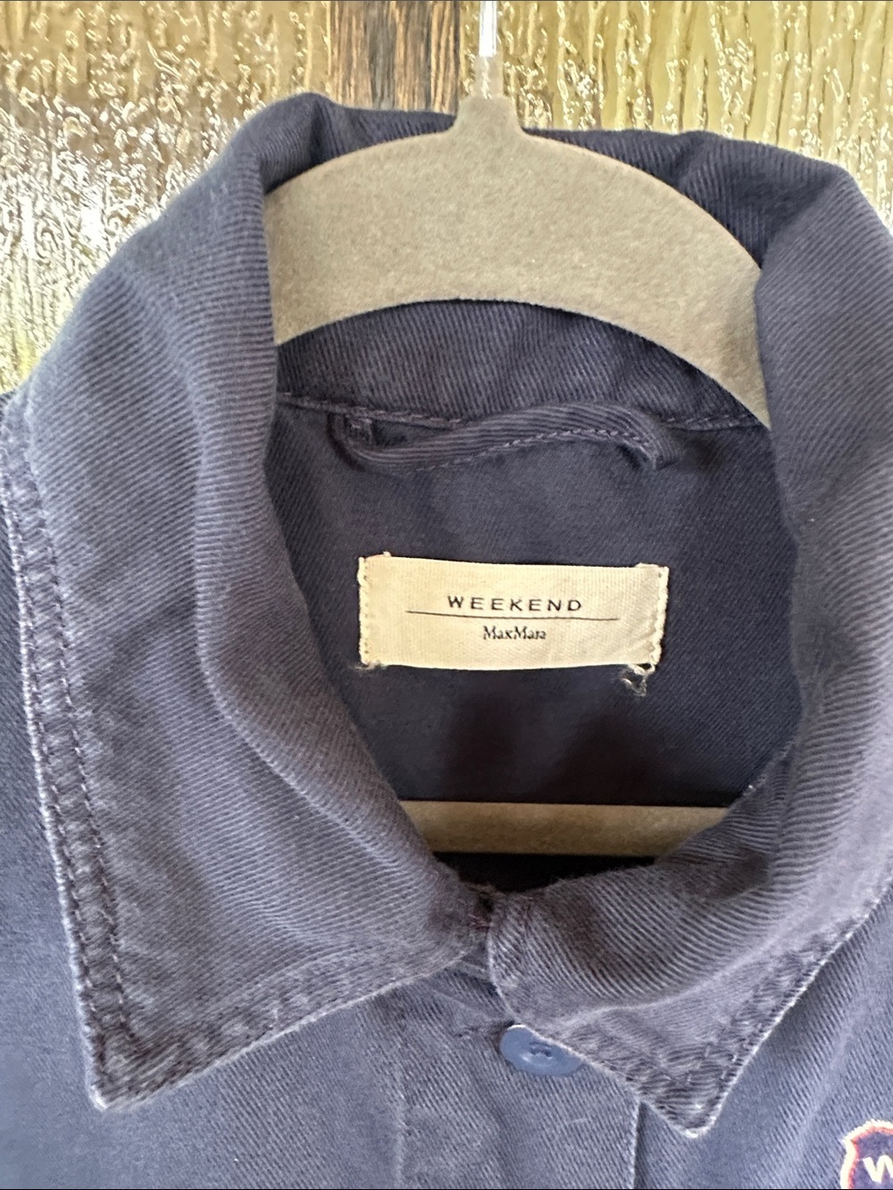 Weekend Max Mara Navy Embroidered Utility Cropped Jacket size 10. - Picture 8 of 15